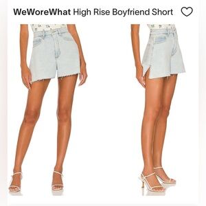 WeWoreWhat High Rise Boyfriend Short Light Wash
